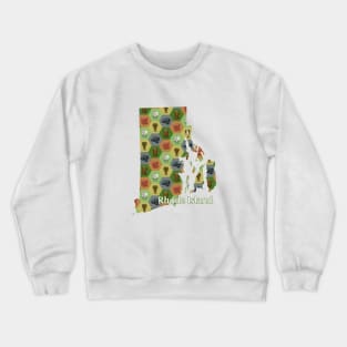 Rhode Island State Map Board Games Crewneck Sweatshirt